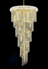  V1801SR22G/RC - Spiral 18 Light Gold Chandelier Clear Royal Cut Crystal