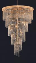  V1801SR48G/RC - Spiral 29 Light Gold Chandelier Clear Royal Cut Crystal