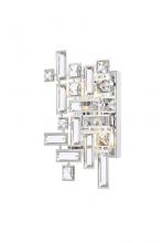 Elegant V2100W12C/RC - Picasso 2 Light Chrome Wall Sconce Clear Royal Cut Crystal