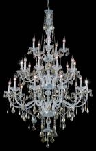 Elegant V7825G43C-GT/RC - Verona 25 light Chrome Chandelier Golden Teak (Smoky) Royal Cut Crystal