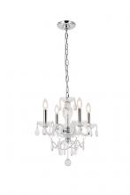  V7834D17C/RC - Princeton 4 Light Chrome Pendant Clear Royal Cut Crystal