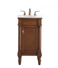  VF13018WT-VW - 18 Inch Single Bathroom Vanity in Walnut with Ivory White Engineered Marble