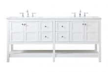  VF16472DWH - 72 Inch Double Bathroom Vanity in White