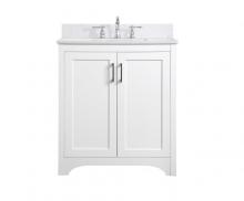  VF17030WH-BS - 30 Inch Single Bathroom Vanity in White with Backsplash