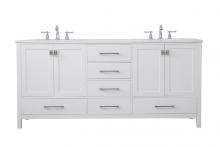  VF18872DWH - 72 Inch Double Bathroom Vanity in White