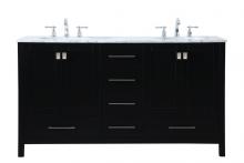 Elegant VF18960DBK - 60 inch Double Bathroom Vanity in Black