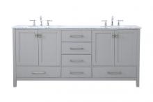  VF18972DGR - 72 Inch Double Bathroom Vanity in Gray