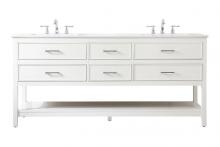  VF19072DWH - 72 Inch Double Bathroom Vanity in White