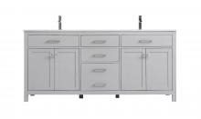  VF23372DGR - 72 Inch Double Bathroom Vanity in Grey