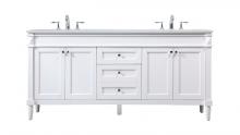  VF31872DWH - 72 Inch Double Bathroom Vanity in White