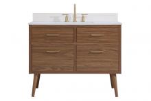  VF41042WB-BS - 42 Inch Bathroom Vanity in Walnut Brown with Backsplash