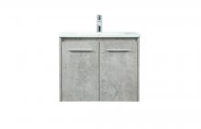Elegant VF44524MCG - 24 Inch Single Bathroom Vanity in Concrete Grey