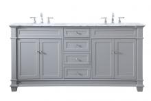  VF50072DGR - 72 Inch Double Bathroom Vanity Set in Grey