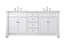  VF50072DWH - 72 Inch Double Bathroom Vanity Set in White