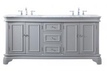  VF52072DGR - 72 Inch Double Bathroom Vanity Set in Grey