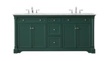  VF53072DGN - 72 Inch Double Bathroom Vanity Set in Green