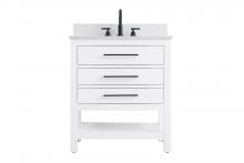 Elegant VF60530WH-BS - Vanity Cabinet 2DW 30"W x 22"D x 34"H Whitew/BS