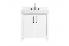 Elegant VF60630WH-BS - Vanity Cabinet 2DR 30"W x 22"D x 34"H Whitew/BS