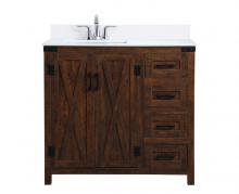  VF90236EX-BS - 36 Inch Single Bathroom Vanity in Espresso with Backsplash