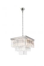  1201S22PN/RC - Sydney 21.5 Inch Square Crystal Chandelier in Polished Nickel