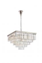  1201S34PN/RC - Sydney 34 Inch Square Crystal Chandelier in Polished Nickel