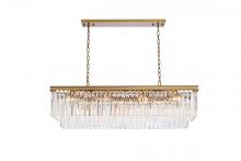  1202D50SG/RC - Sydney 50 Inch Rectangle Crystal Chandelier in Satin Gold