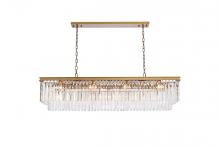  1202D60SG/RC - Sydney 60 Inch Rectangle Crystal Chandelier in Satin Gold