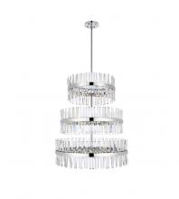  6200G36L3C - Serephina 36 Inch 3 Tiers Crystal Round Chandelier Light in Chrome