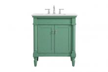  VF13030VM-VW - 30 Inch Single Bathroom Vanity in Vintage Mint with Ivory White Engineered Marble