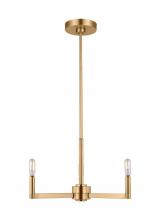  3164203EN-848 - Fullton modern 3-light LED indoor dimmable chandelier in satin brass gold finish