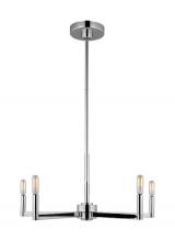  3164205EN-05 - Fullton modern 5-light LED indoor dimmable chandelier in chrome finish