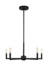  3164205EN-112 - Fullton modern 5-light LED indoor dimmable chandelier in midnight black finish
