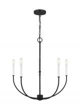  3167105-112 - Greenwich modern farmhouse 5-light indoor dimmable chandelier in midnight black finish
