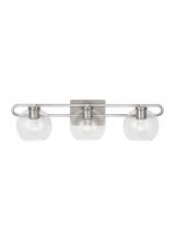  4455703-962 - Codyn contemporary 3-light indoor dimmable bath vanity wall sconce in brushed nickel silver finish w