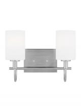 4457102EN3-962 - Oak Moore traditional 2-light LED indoor dimmable bath vanity wall sconce in brushed nickel silver f