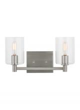  4464202-962 - Fullton modern 2-light indoor dimmable bath vanity wall sconce in brushed nickel finish
