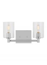  4464202EN-05 - Fullton modern 2-light LED indoor dimmable bath vanity wall sconce in chrome finish