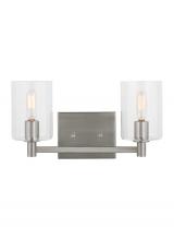  4464202EN-962 - Fullton modern 2-light LED indoor dimmable bath vanity wall sconce in brushed nickel finish