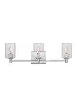  4464203-05 - Fullton modern 3-light indoor dimmable bath vanity wall sconce in chrome finish