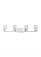  4464204-05 - Fullton modern 4-light indoor dimmable bath vanity wall sconce in chrome finish