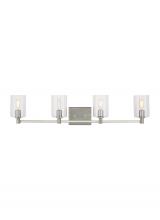  4464204-962 - Fullton modern 4-light indoor dimmable bath vanity wall sconce in brushed nickel finish