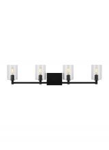  4464204EN-112 - Fullton modern 4-light LED indoor dimmable bath vanity wall sconce in midnight black finish