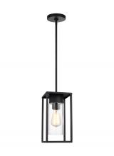  6231101-12 - Vado modern 1-light outdoor pendant lantern in black finish with clear glass shade