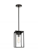  6231101-71 - Vado modern 1-light outdoor pendant lantern in antique bronze finish with clear glass shade