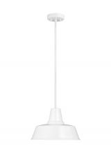  6237401-15 - Barn Light traditional 1-light outdoor exterior Dark Sky compliant hanging ceiling pendant in white