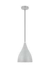 6545301-118 - Oden modern mid-century 1-light indoor dimmable small pendant in matte grey finish with matte grey s