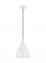  6545301EN3-115 - Oden modern mid-century 1-light LED indoor dimmable small pendant in matte white finish with matte w