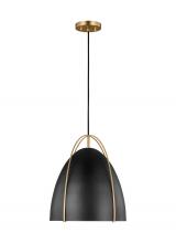  6551701-848 - Norman modern 1-light indoor dimmable ceiling hanging single pendant light in satin brass gold finis