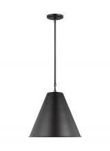  6585101EN3-112 - Gordon contemporary 1-light LED indoor dimmable ceiling hanging single pendant light in midnight bla