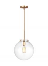  6692101-848 - Kate transitional 1-light indoor dimmable sphere ceiling hanging single pendant light in satin brass